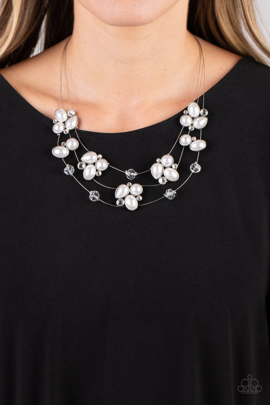 Snow Angels - White - Paparazzi Necklace Image