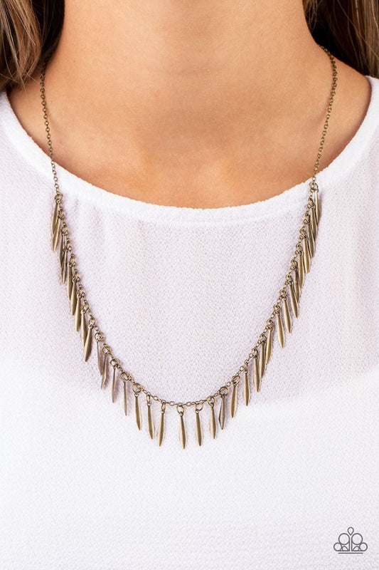 Striking Sheen - Brass - Paparazzi Necklace Image