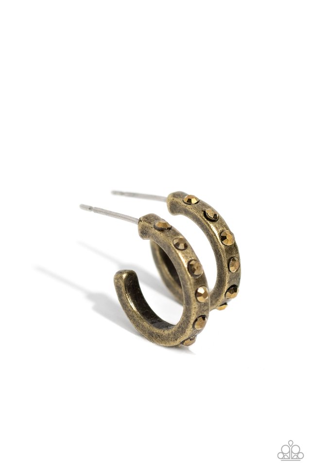 Gallant Glitz - Brass - Paparazzi Earring Image