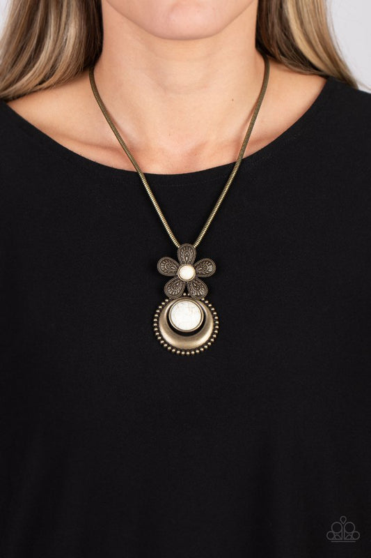 Bohemian Blossom - Brass - Paparazzi Necklace Image