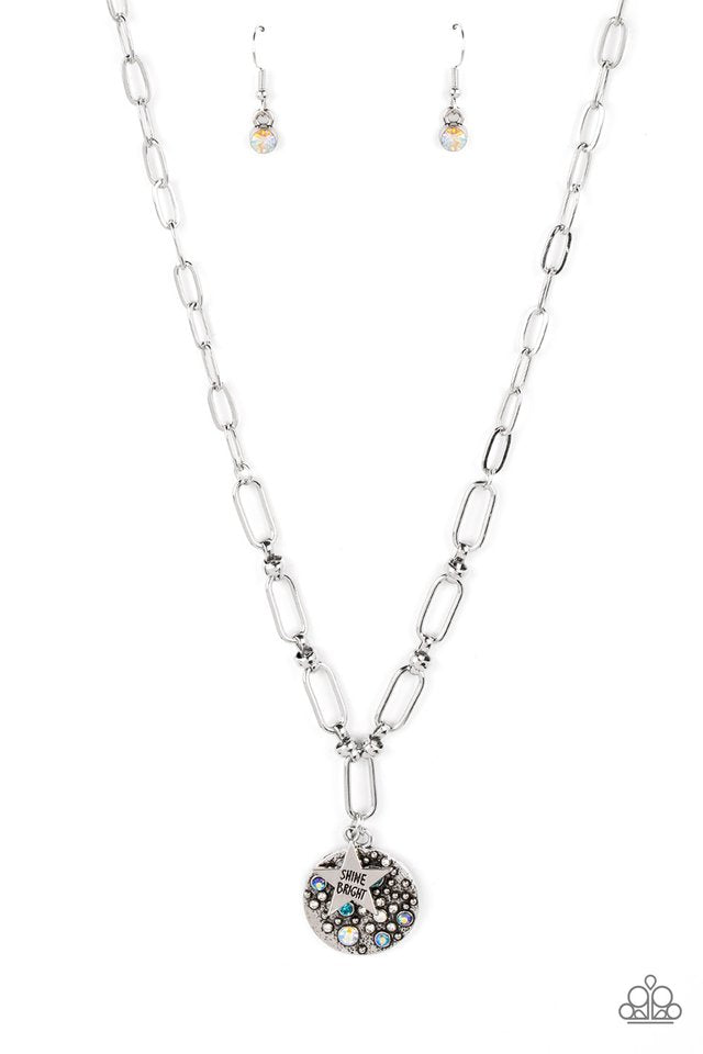 Stardust Saucer - Blue - Paparazzi Necklace Image