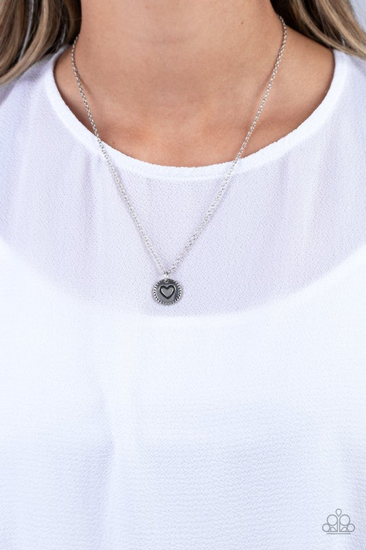 Stamped Sentiment - Silver - Paparazzi Necklace Image