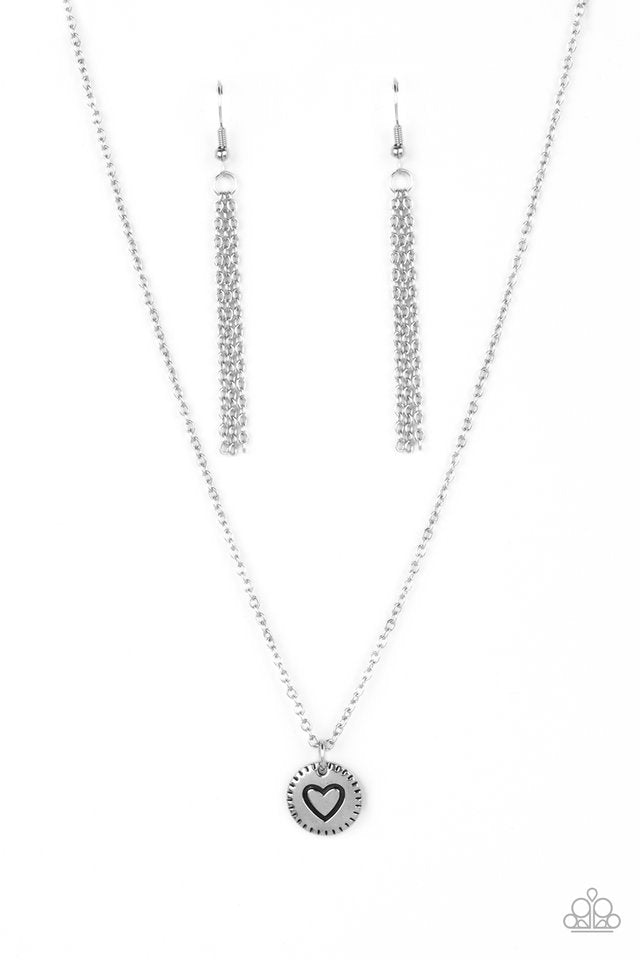 Stamped Sentiment - Silver - Paparazzi Necklace Image