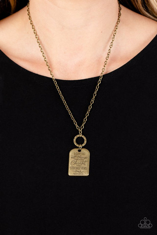 Persevering Philippians - Brass - Paparazzi Necklace Image