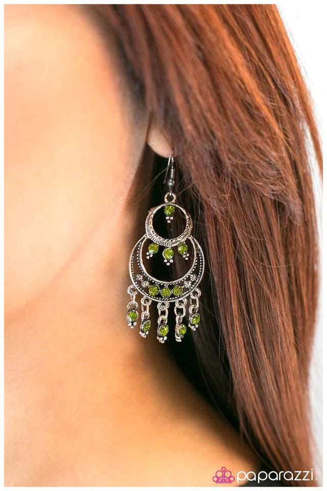 Paparazzi Earring ~ Girls Night Out - Green