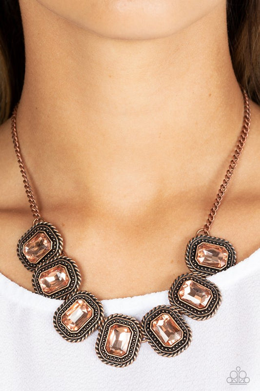 Iced Iron - Copper - Paparazzi Necklace Image