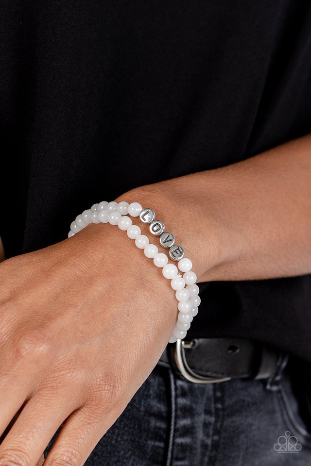 Devoted Dreamer - White - Paparazzi Bracelet Image
