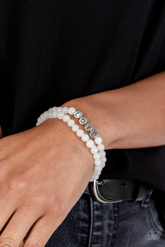 Devoted Dreamer - White - Paparazzi Bracelet Image