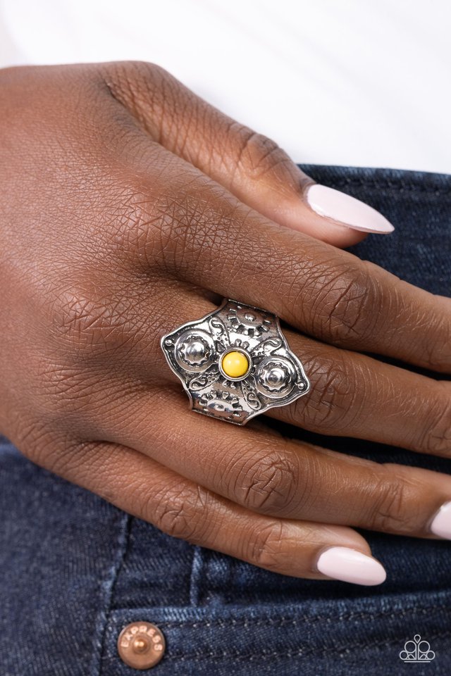 Crafted Couture - Yellow - Paparazzi Ring Image