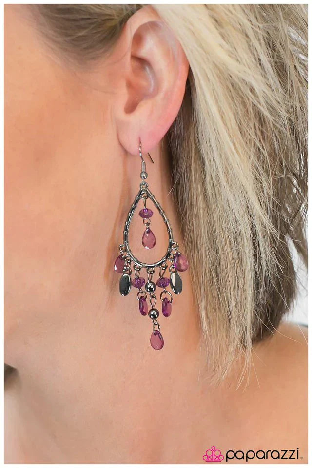 Paparazzi Earring ~ Catch of The Day - Purple