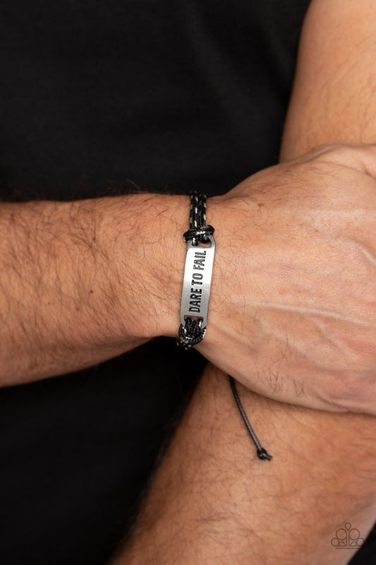 Dare to Fail - Black - Paparazzi Bracelet Image