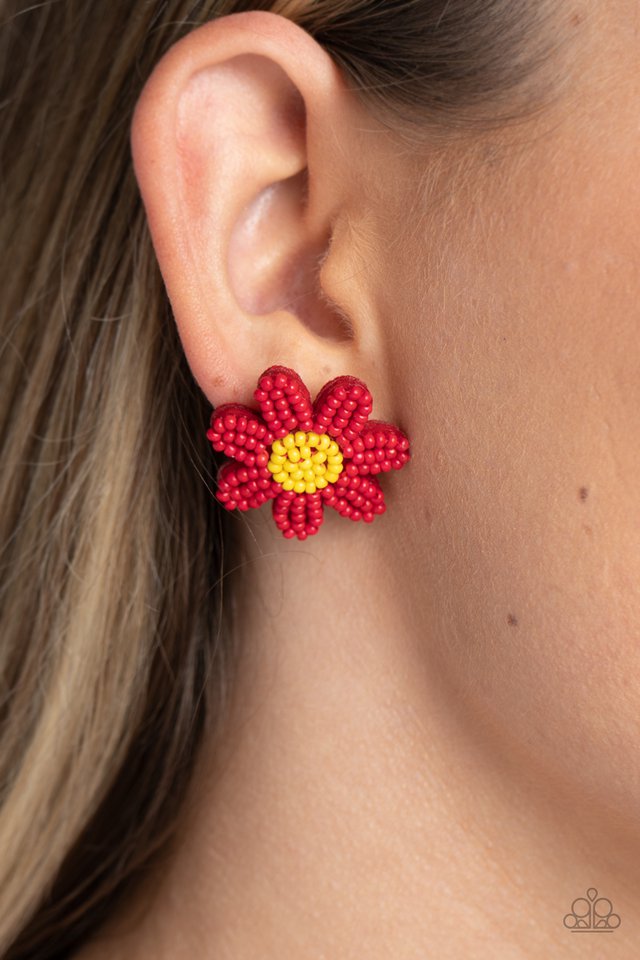 Sensational Seeds - Red - Paparazzi Earring Image