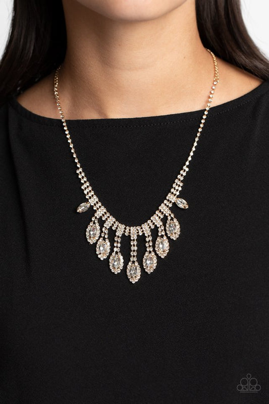 REIGNING Romance - Gold - Paparazzi Necklace Image