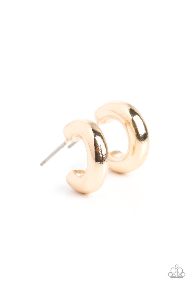 Catwalk Curls - Gold - Paparazzi Earring Image