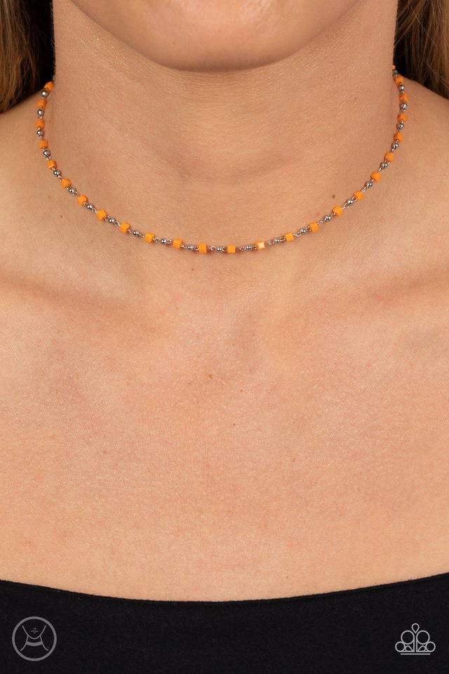 Neon Lights - Orange - Paparazzi Necklace Image