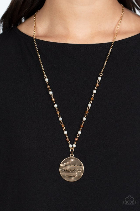 Serving the Lord - Gold - Paparazzi Necklace Image