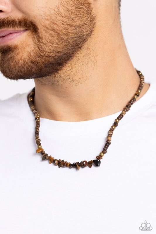 Wild Woodcutter - Brass - Paparazzi Necklace Image