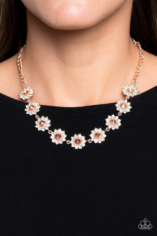 Blooming Brilliance - Rose Gold - Paparazzi Necklace Image