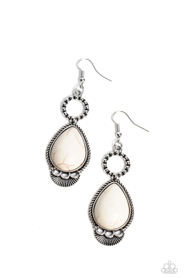 River Cruzin’ - White - Paparazzi Earring Image