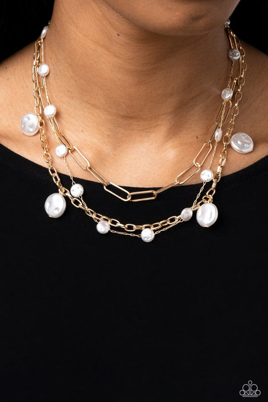 Blissful Ballad - Gold - Paparazzi Necklace Image