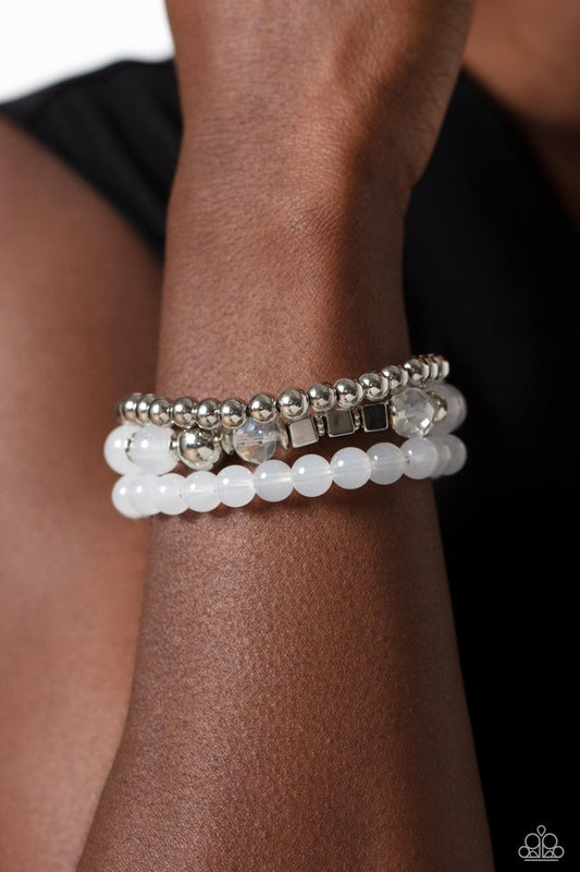 CUBE Your Enthusiasm - White - Paparazzi Bracelet Image