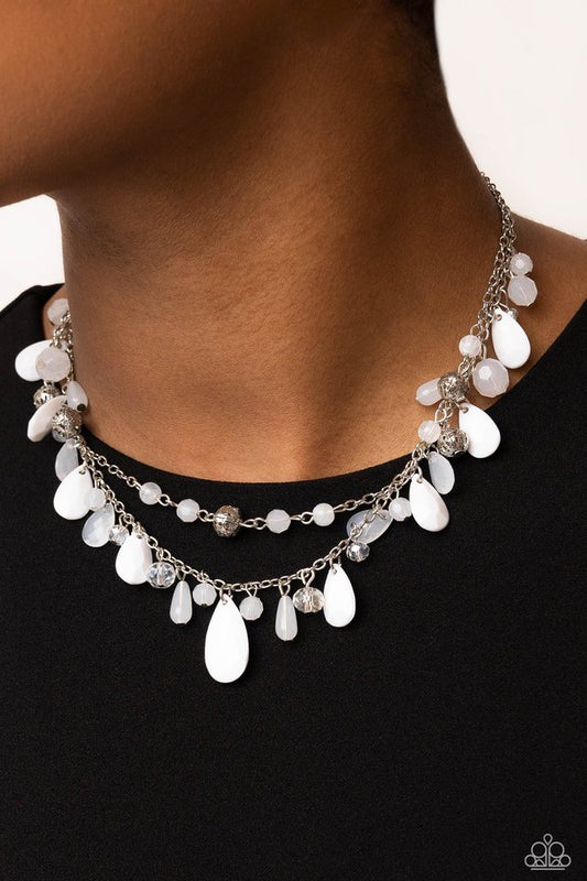 Flirty Flood - White - Paparazzi Necklace Image