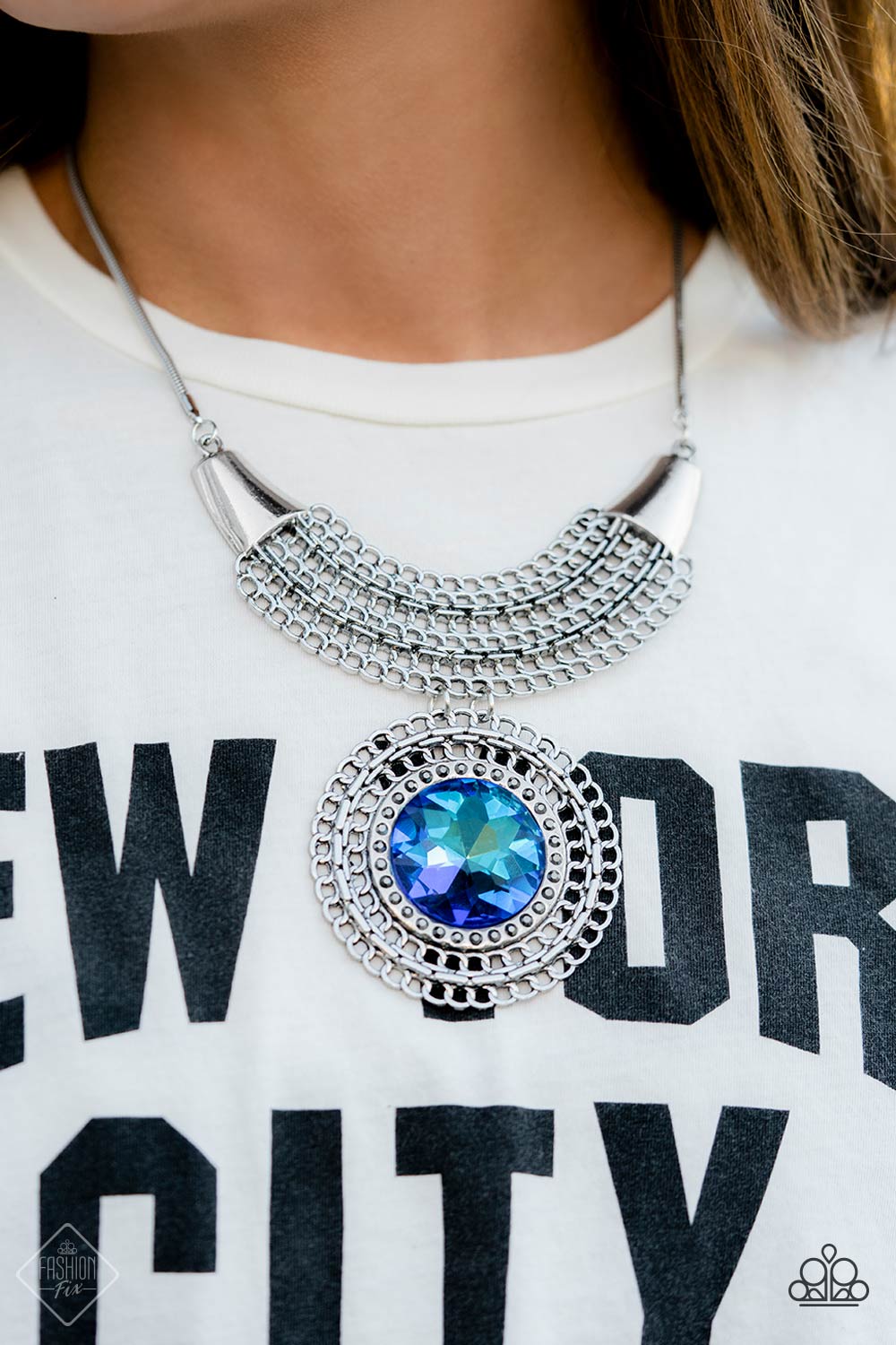 Paparazzi Necklace ~ Excalibur Extravagance - Blue