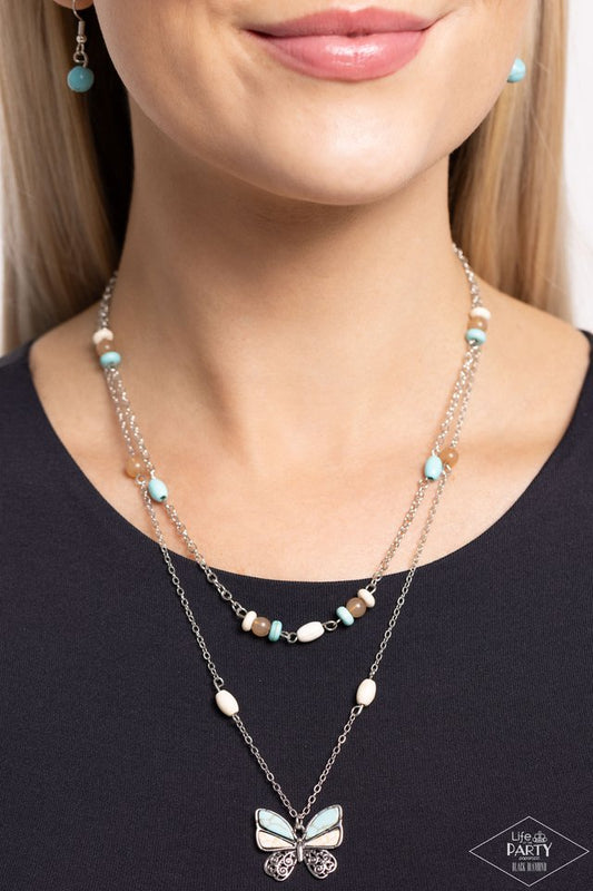 Free-Spirited Flutter - Blue - Paparazzi Necklace Image