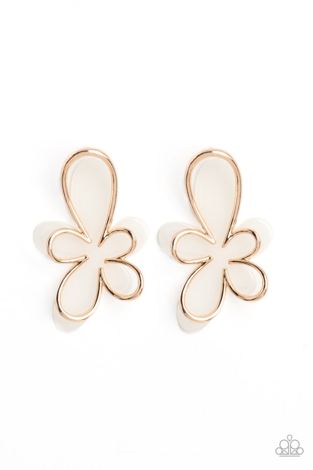 Glimmering Gardens - Gold - Paparazzi Earring Image