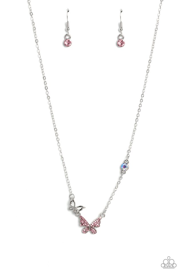 Cant BUTTERFLY Me Love - Pink - Paparazzi Necklace Image