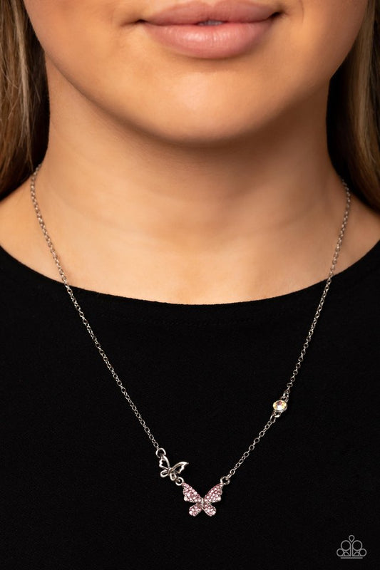 Cant BUTTERFLY Me Love - Pink - Paparazzi Necklace Image