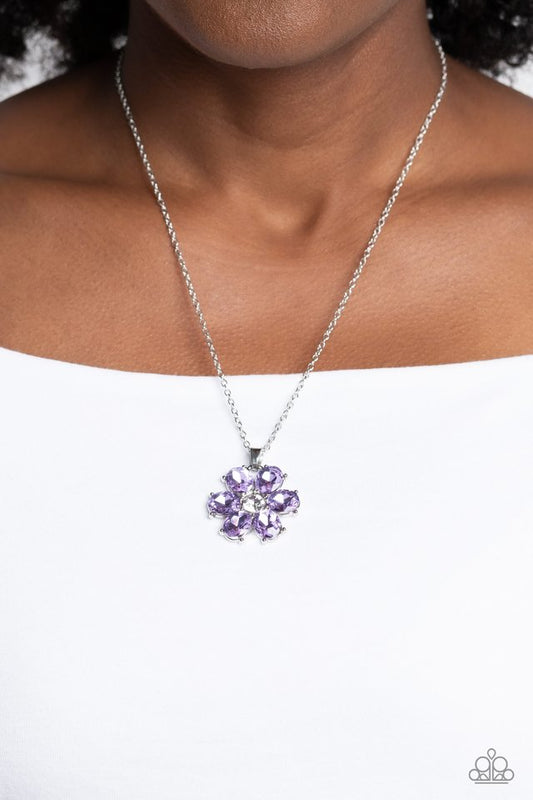 Fancy Flower Girl - Purple - Paparazzi Necklace Image