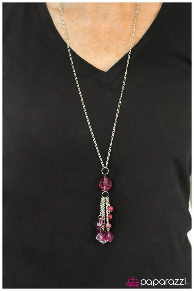 Paparazzi Necklace ~ Crystal Collision - Pink