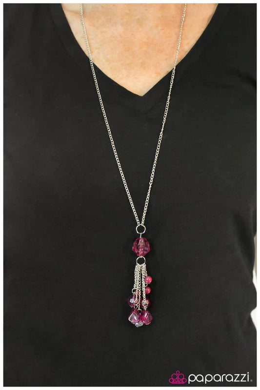 Paparazzi Necklace ~ Crystal Collision - Pink