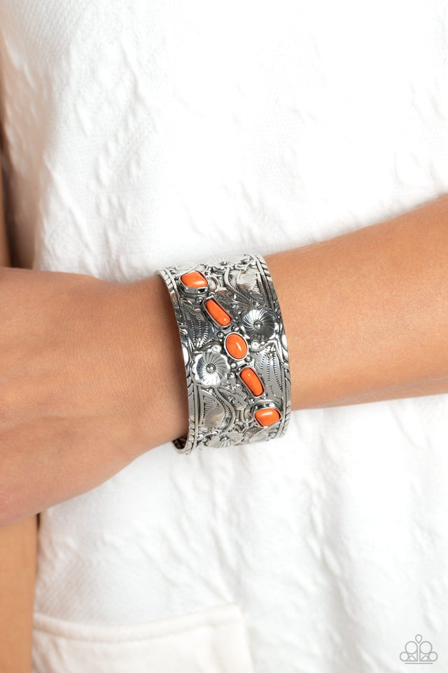 Still FLORAL Stones - Orange - Paparazzi Bracelet Image