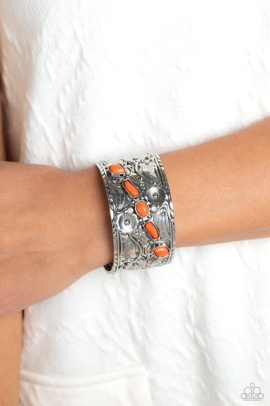 Still FLORAL Stones - Orange - Paparazzi Bracelet Image