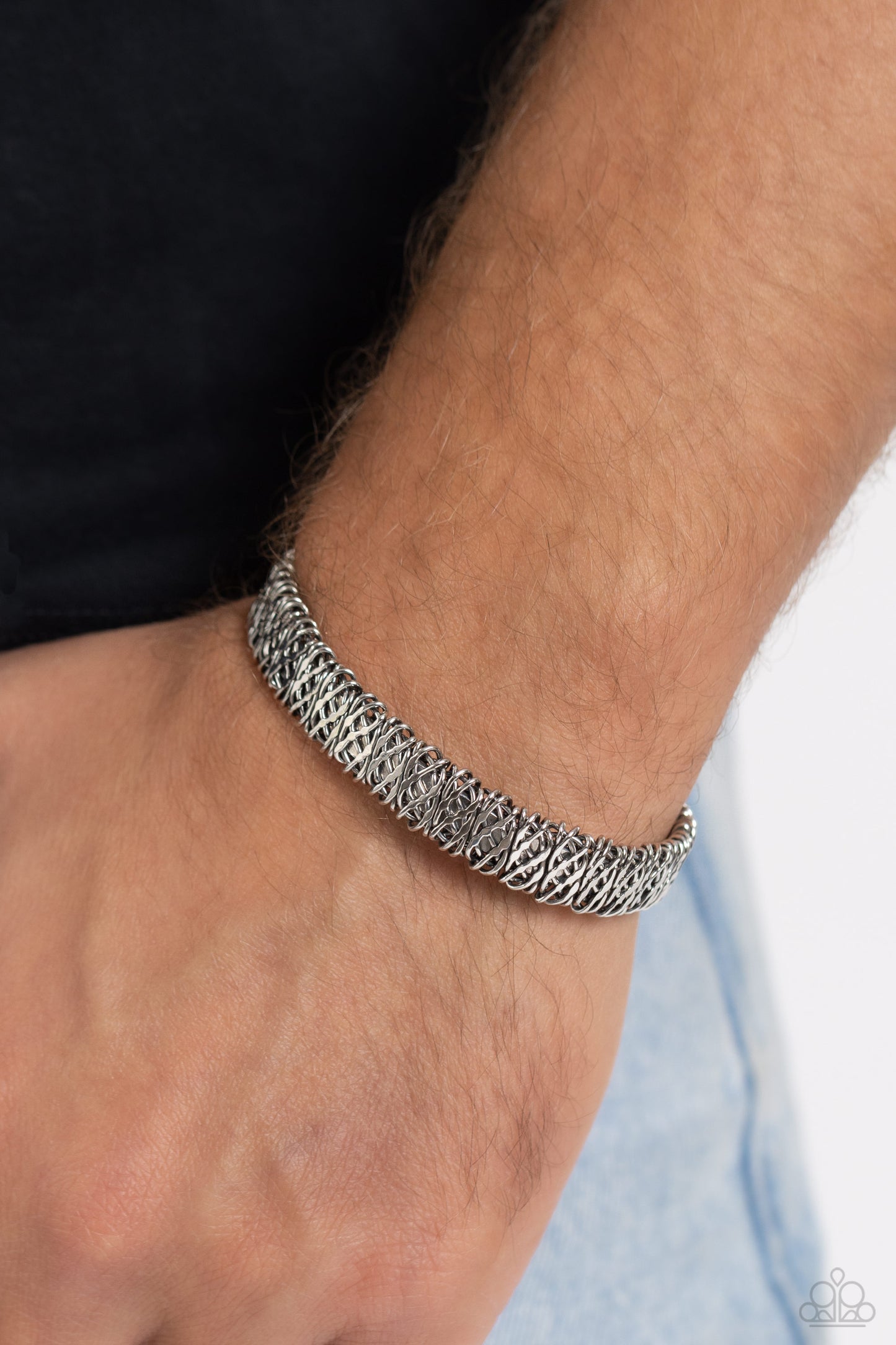 Braided Bounty - Silver - Paparazzi Bracelet Image