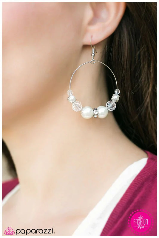 Paparazzi Earring ~ Love Nest - White