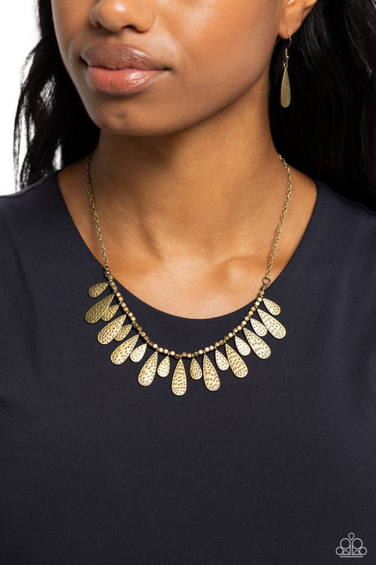 Compelling Confetti - Brass - Paparazzi Necklace Image