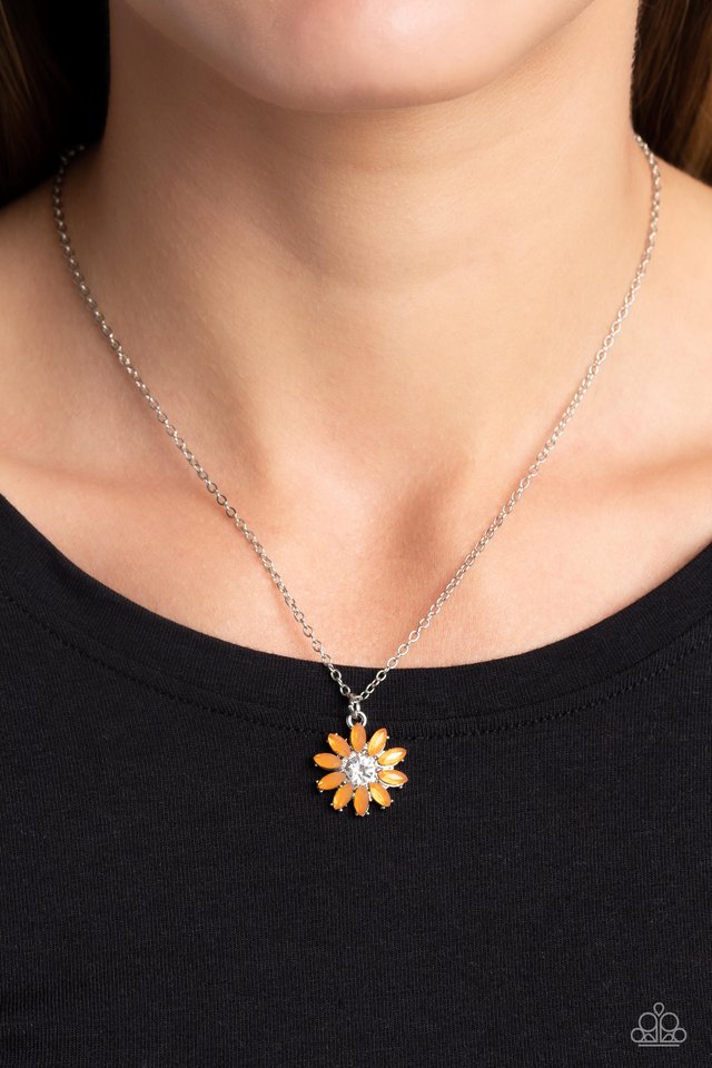 Daisy Diva - Orange - Paparazzi Necklace Image