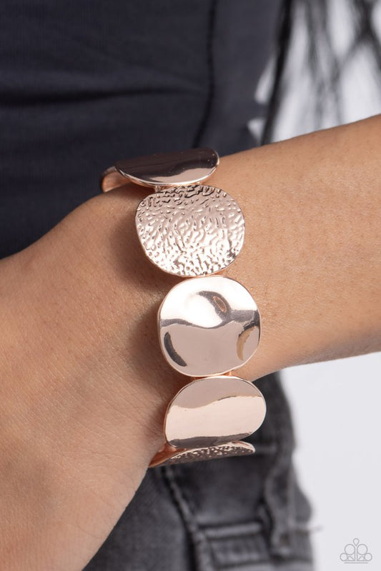 Rippling Record - Rose Gold - Paparazzi Bracelet Image