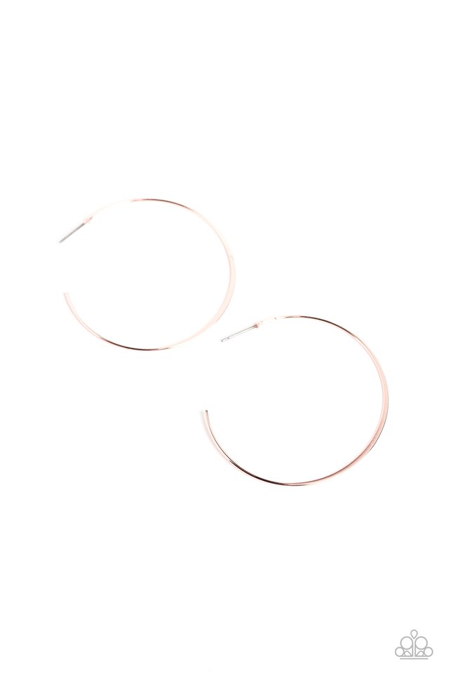 Seize the Sheen - Rose Gold - Paparazzi Earring Image
