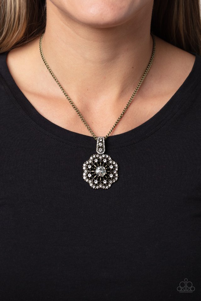 Bewitching Brilliance - Brass - Paparazzi Necklace Image