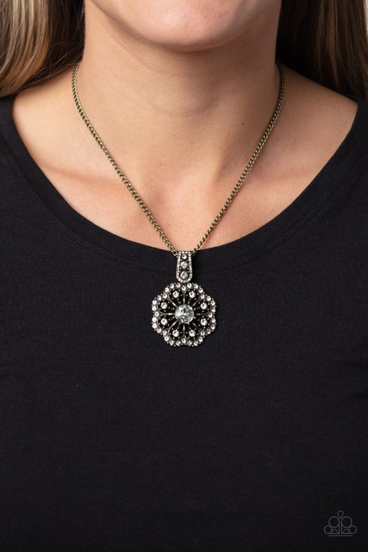 Bewitching Brilliance - Brass - Paparazzi Necklace Image