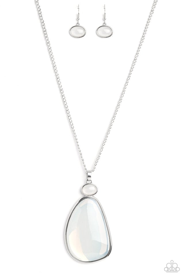 Geometric Glow - White - Paparazzi Necklace Image