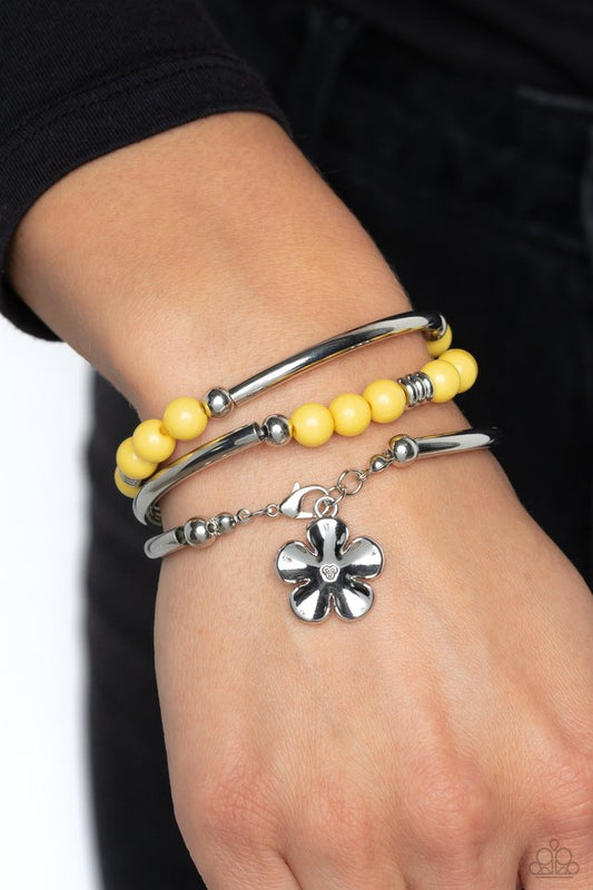Off the WRAP - Yellow - Paparazzi Bracelet Image