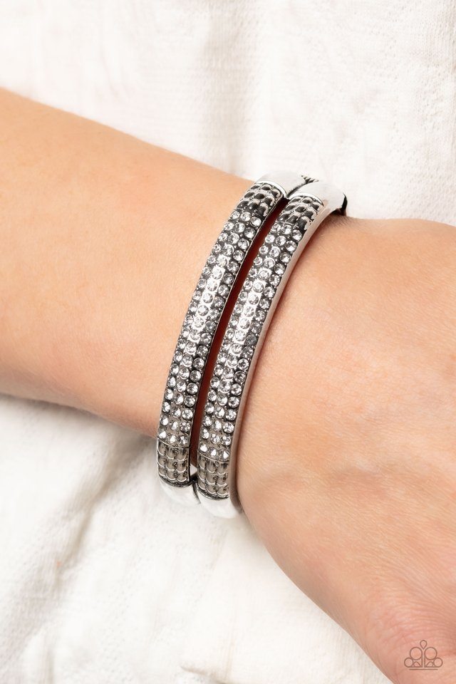 STACKED Up - White - Paparazzi Bracelet Image