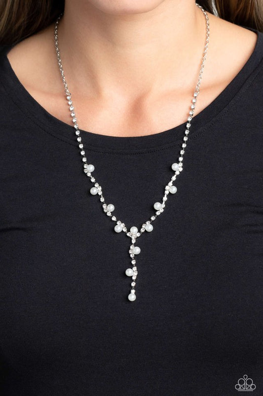 Upper Class - White - Paparazzi Necklace Image