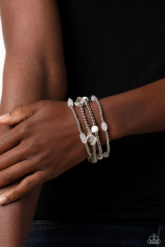 Geometric Guru - White - Paparazzi Bracelet Image