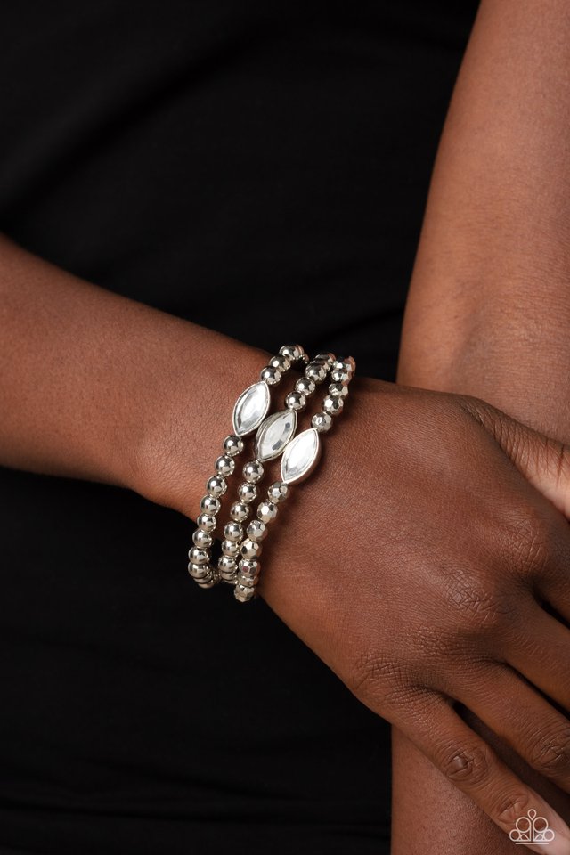 Twinkling Team - White - Paparazzi Bracelet Image